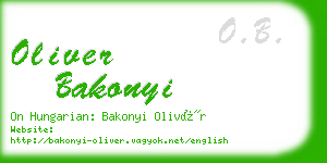 oliver bakonyi business card